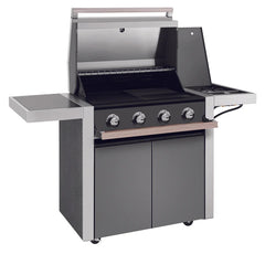 BeefEater 1500 series  - 4 Burner BBQ & Side Burner Trolley