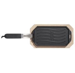 Cozze reversible cast iron pan with wooden tray 165x330 mm