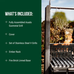 Somerset Grill Co - ASADO GUNMETAL WITH WOODSTORE
