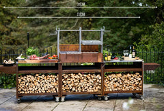 Somerset Grill Co Asado Grande Cor-Ten Outdoor Kitchen Bundle