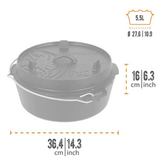 Petromax 5.5L Cast Iron Dutch Oven