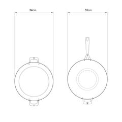 Kama Gear 34cm Carbon Steel Paella Pan : Black Edition