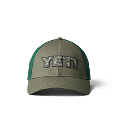 Yeti Camo Logo Badge Trucker Hat - Olive