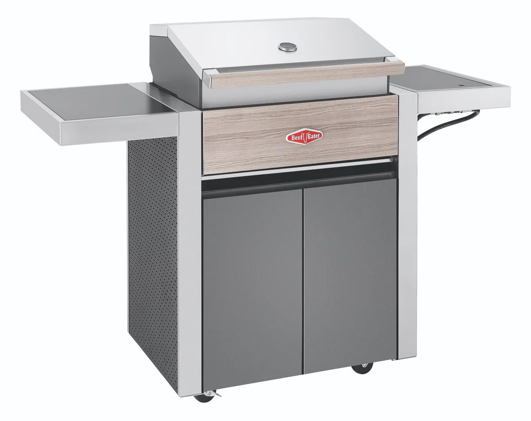 BeefEater 1500 series  - 3 Burner BBQ & Side Burner Trolley