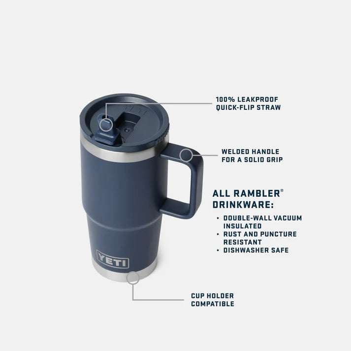 YETI Rambler 20 oz (591 ml) Travel Straw Mug