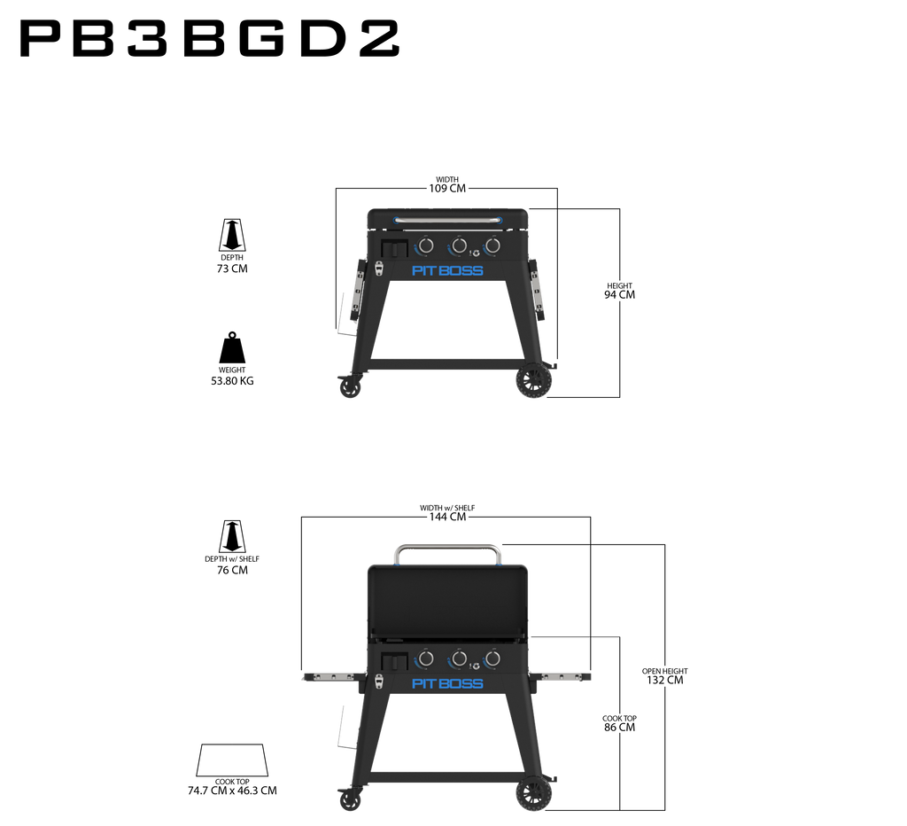Pit Boss - 3-Burner Ultimate Lift off Plancha