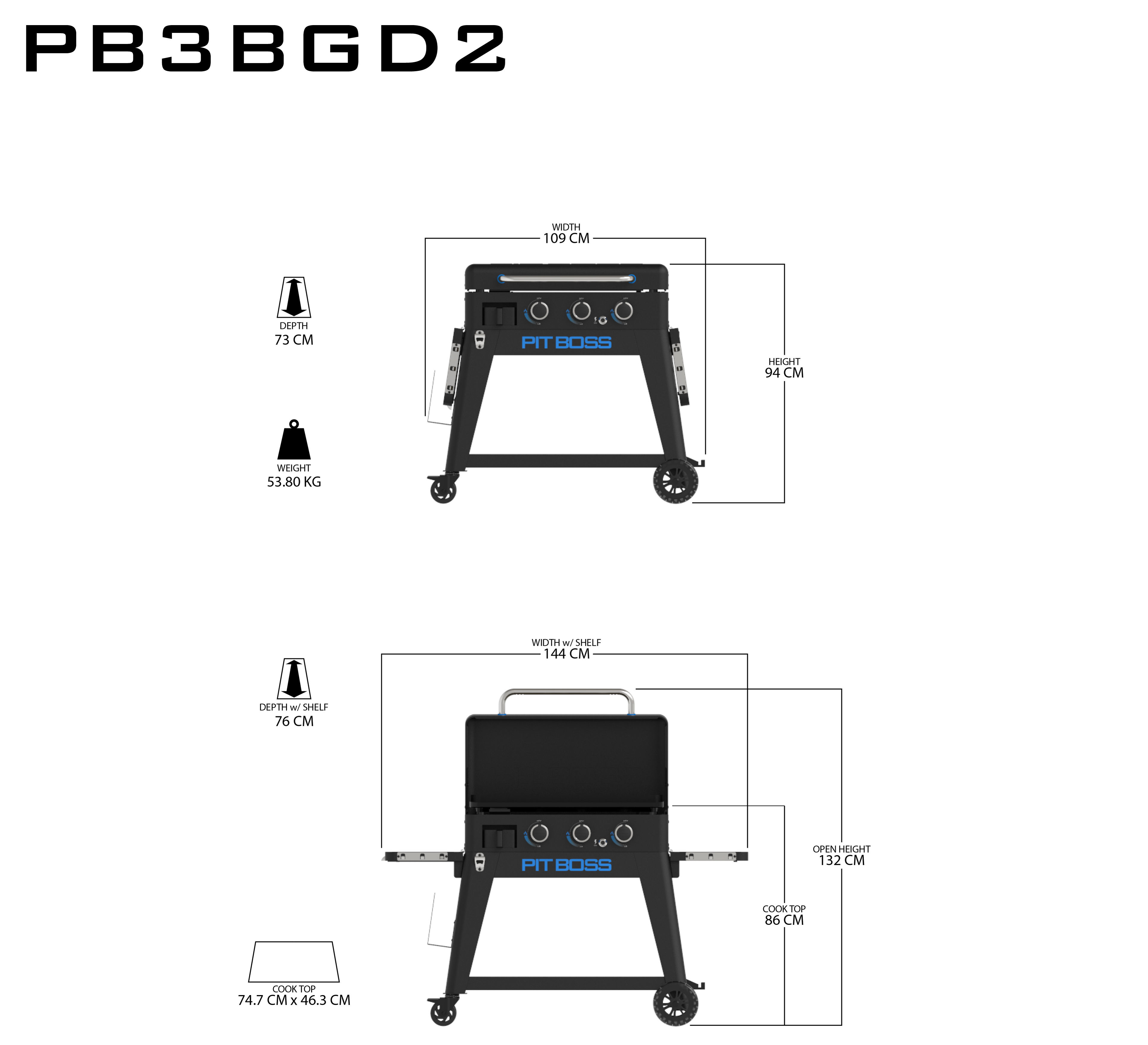 Pit Boss - 3-Burner Ultimate Lift off Plancha