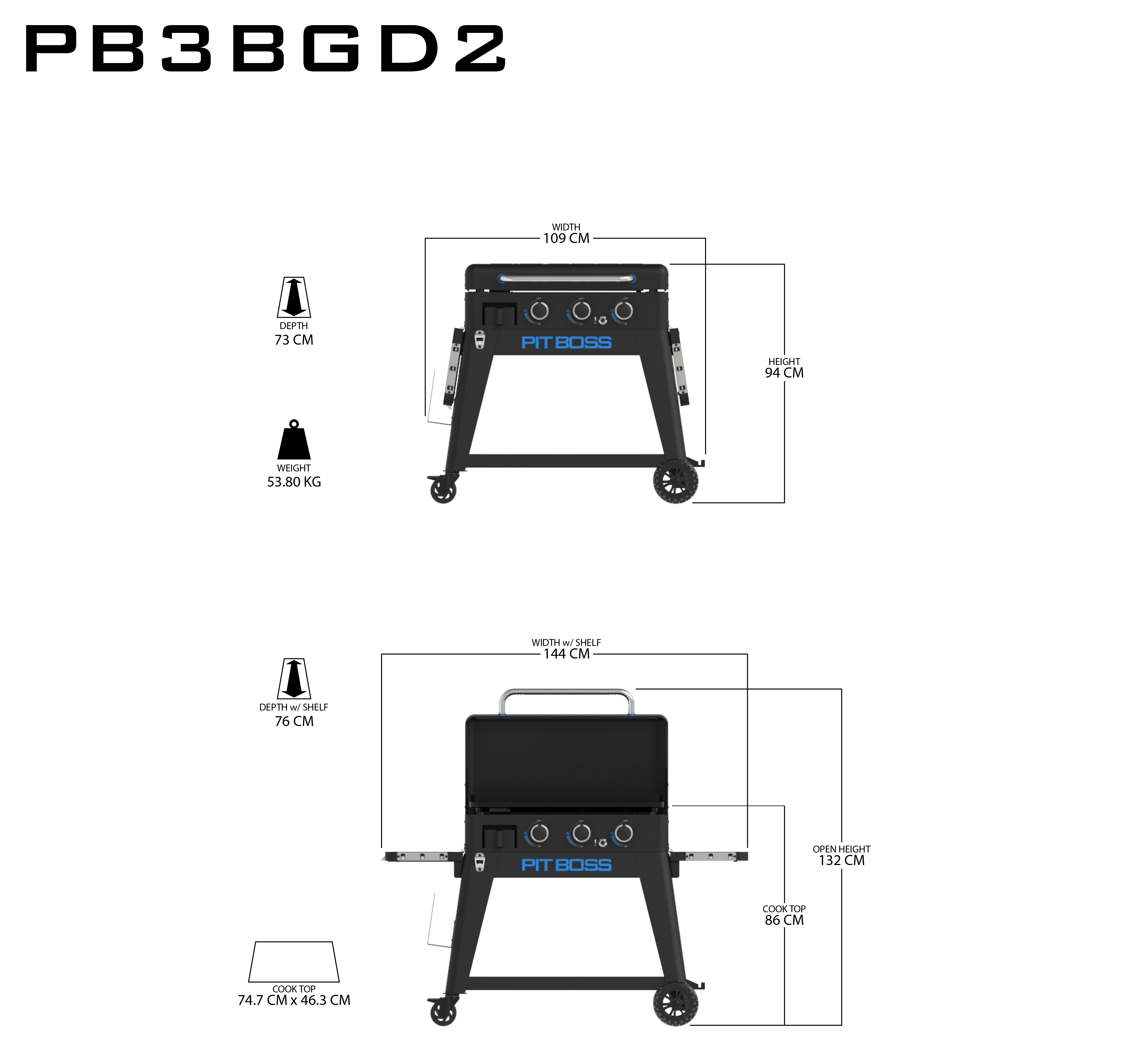 Pit Boss - 3-Burner Ultimate Lift off Plancha