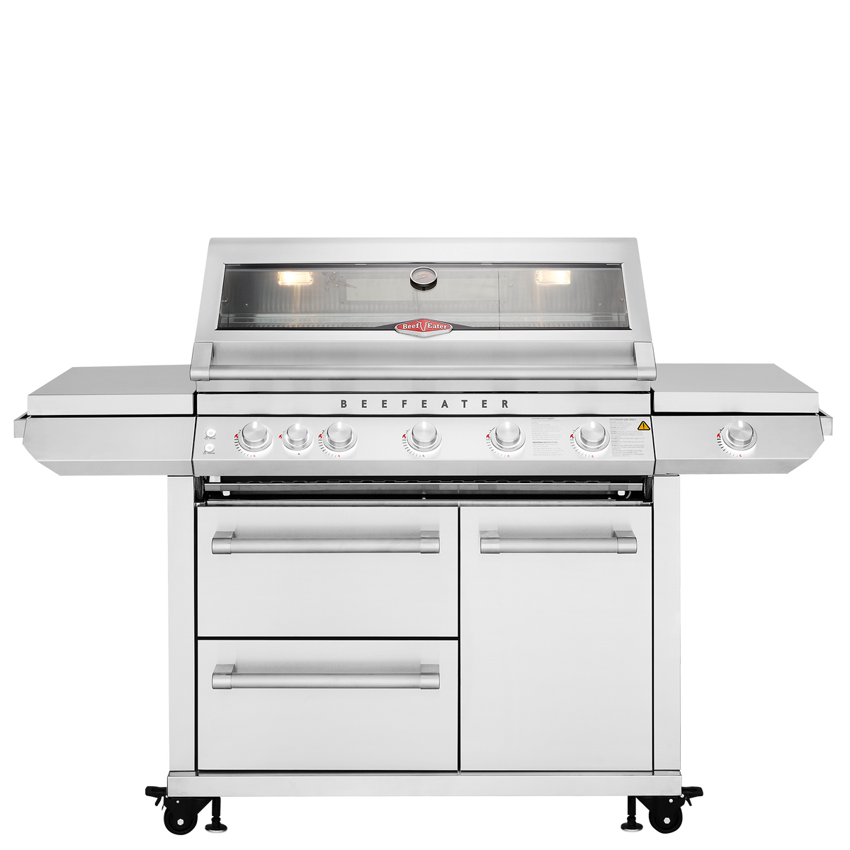 BeefEater 7000 Series Premium - 5 Burner BBQ & Side Burner Trolley