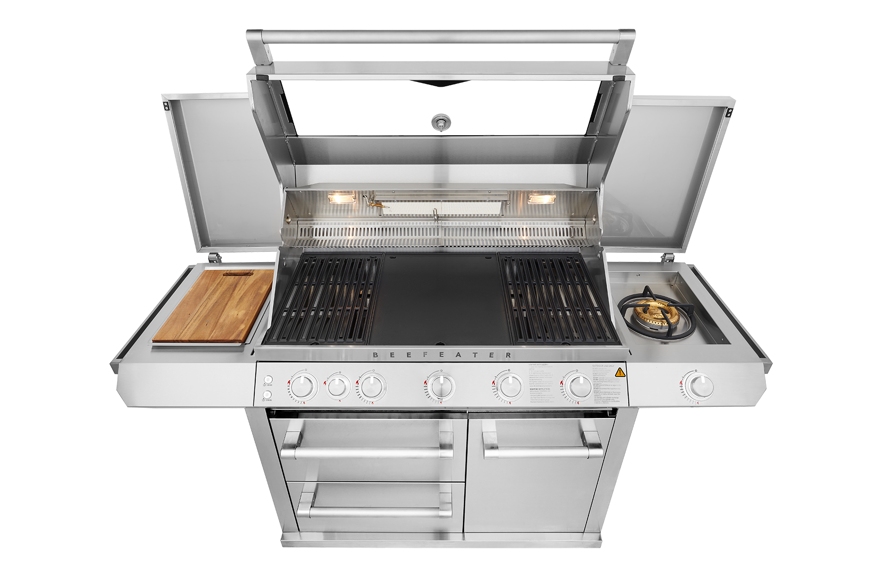 BeefEater 7000 Series Premium - 5 Burner BBQ & Side Burner Trolley