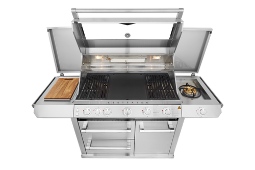 BeefEater 7000 Series Premium - 5 Burner BBQ & Side Burner Trolley