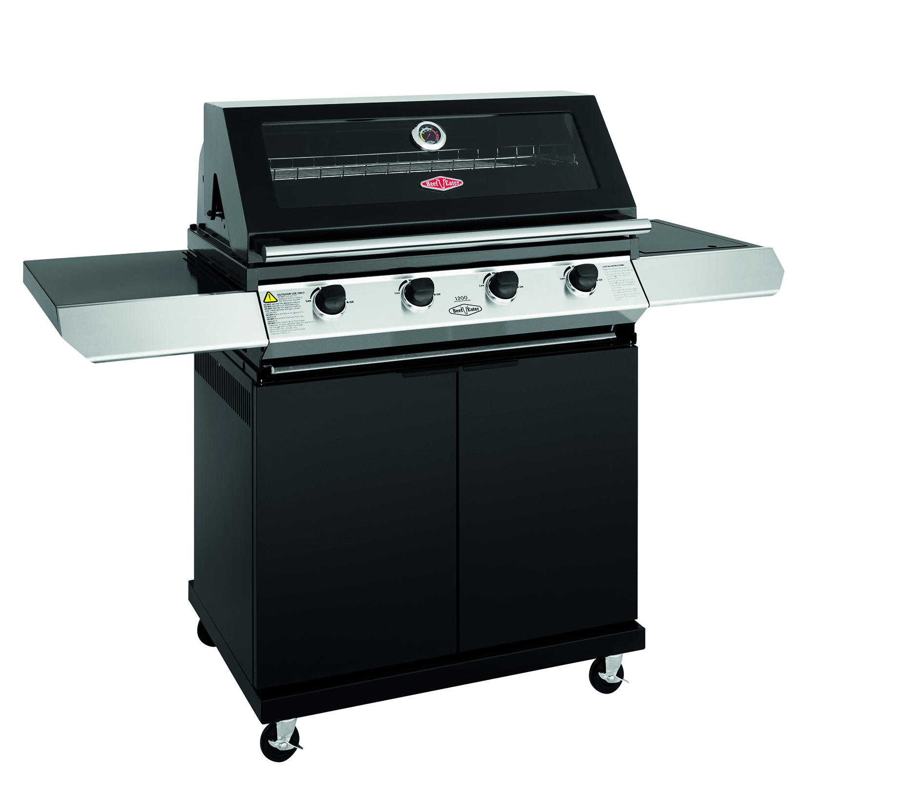 BeefEater 1200E Series 4 Burner BBQ & Side Burner Trolley