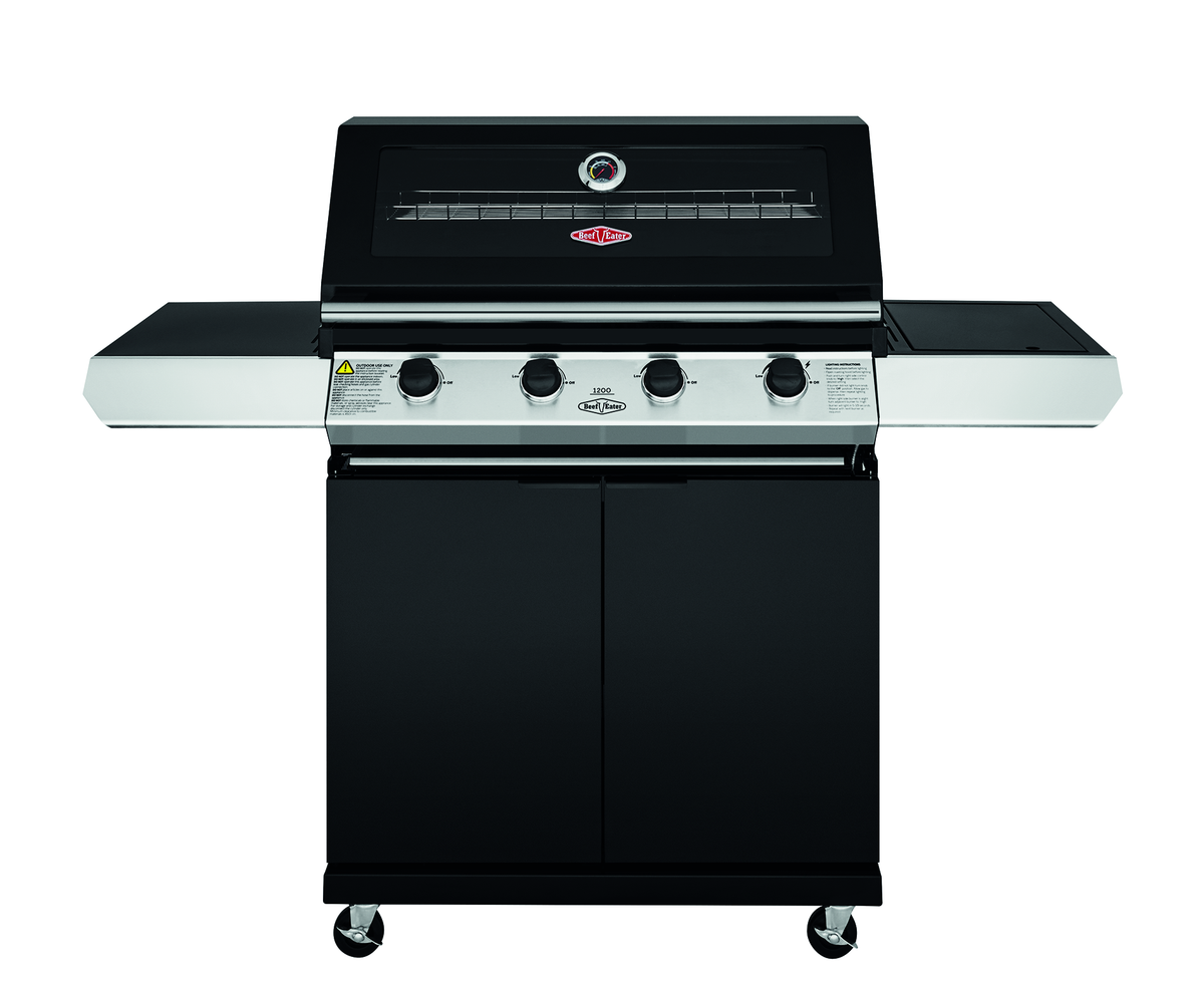 BeefEater 1200E Series 4 Burner BBQ & Side Burner Trolley