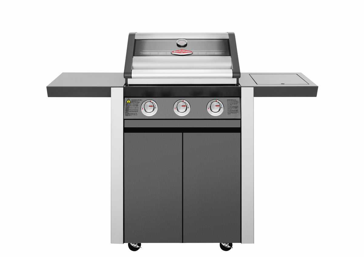 BeefEater 1600E Series - 3 Burner BBQ & Side Burner Trolley