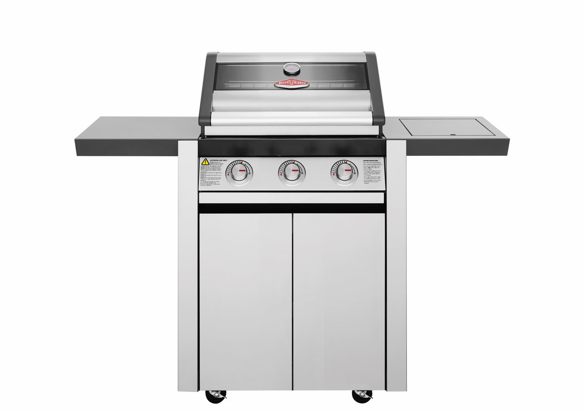 BeefEater 1600s Series - 3 Burner BBQ & Side Burner Trolley