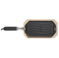 Cozze reversible cast iron pan with wooden tray 165x330 mm