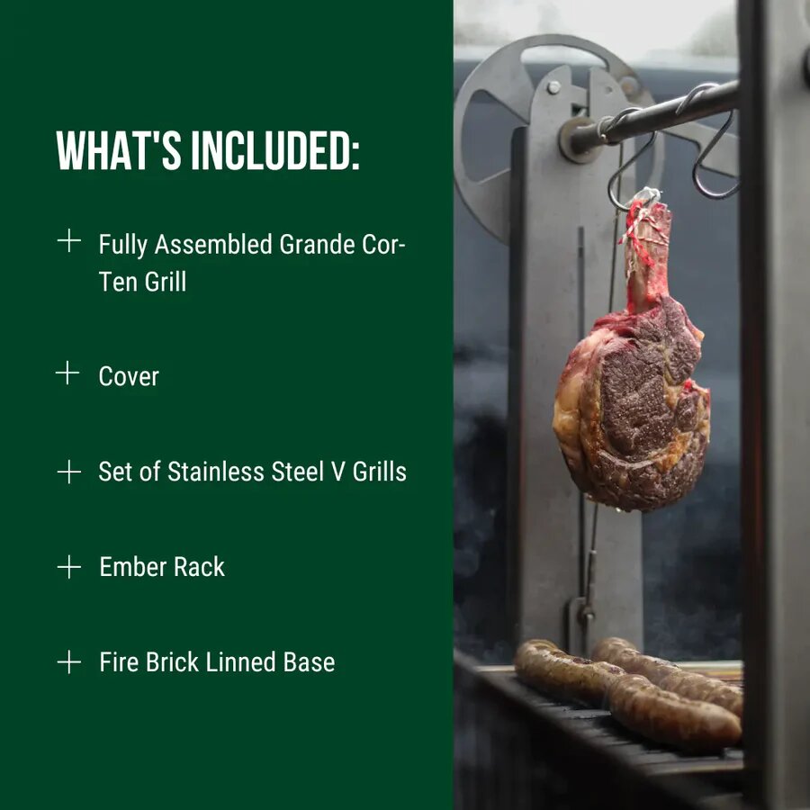 Somerset Grill Co - GRANDE COR-TEN GRILL (Not including Woodstore)
