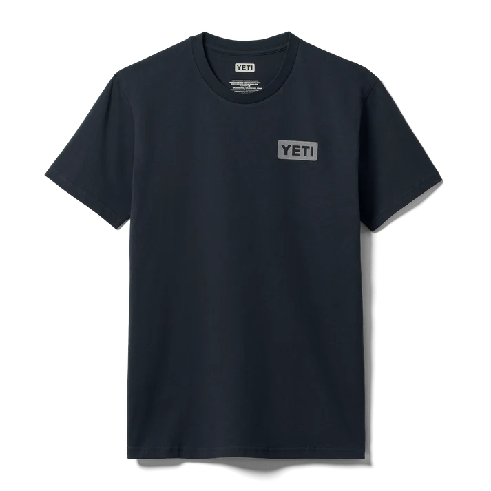Yeti Left Chest Logo Badge Short Sleeve T-Shirt - NAVY