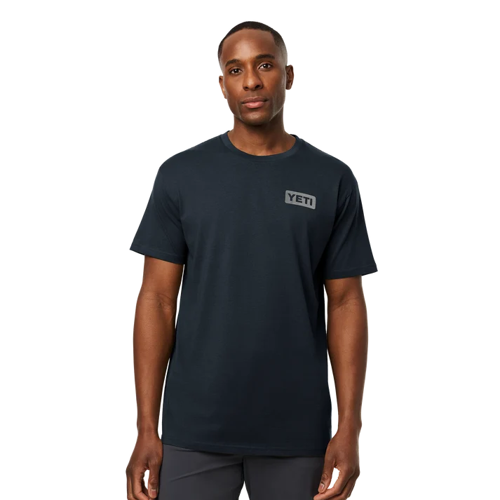 Yeti Left Chest Logo Badge Short Sleeve T-Shirt - NAVY