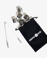 Zero Ice Reusable Stainless Steel Cubes (8‑pack) + Tongs