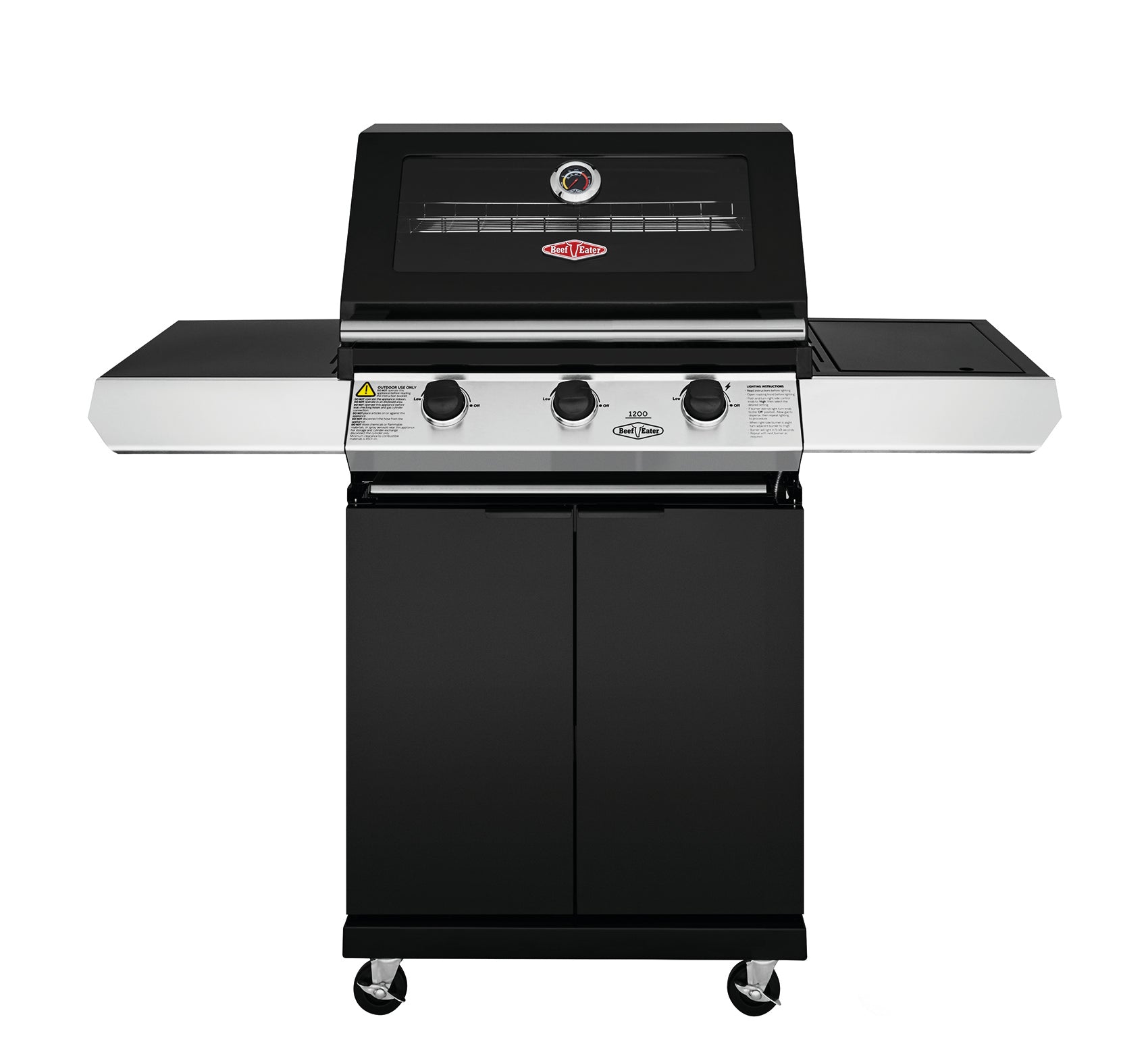 BeefEater 1200E Series 3 Burner BBQ & Side Burner Trolley