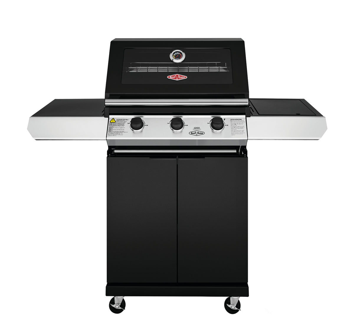 BeefEater 1200E Series 3 Burner BBQ & Side Burner Trolley