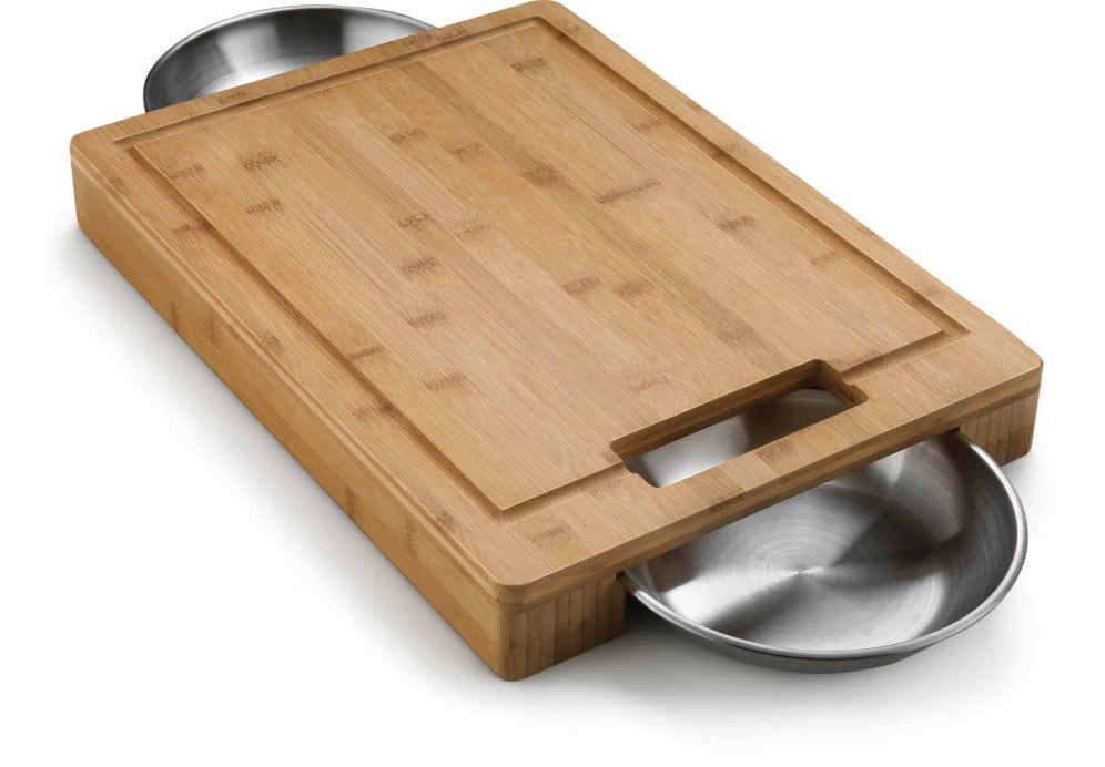 Napoleon Cutting Board with Stainless Steel Bowls