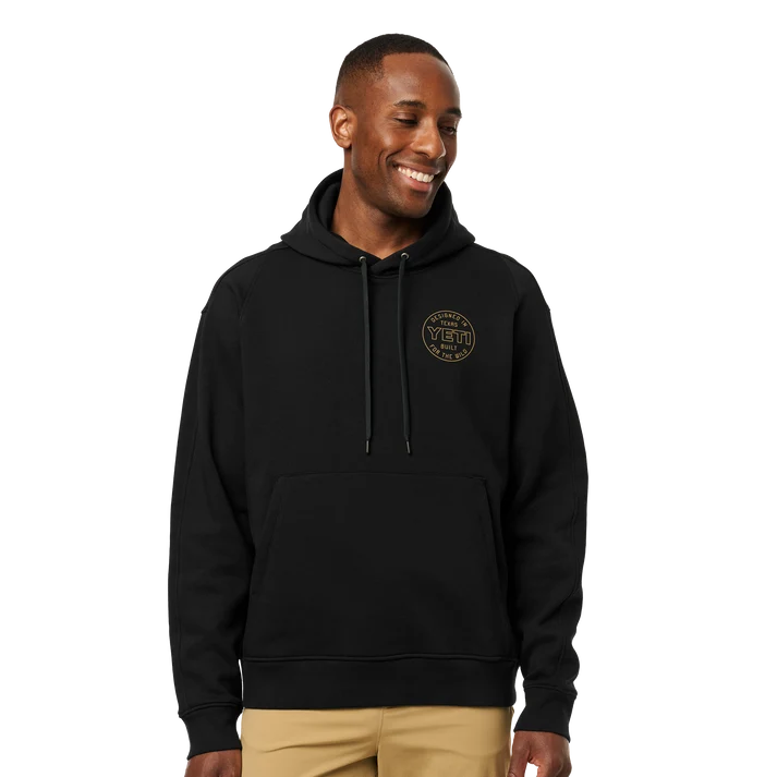 Yeti Designed In Pullover Fleece Hoodie BLACK