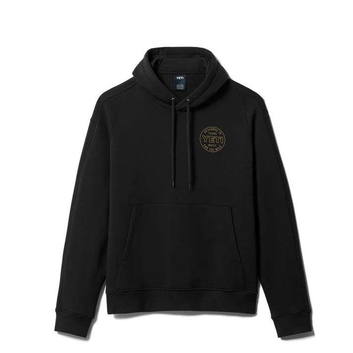 Yeti Designed In Pullover Fleece Hoodie BLACK