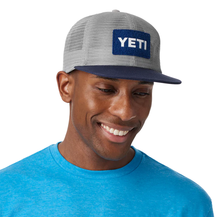 Yeti Flat Brim Mesh Hat Grey & Navy