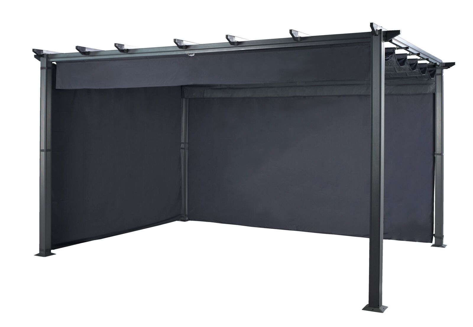 Hartmans 3m x 3m Square Rome Pergola Curtain Pack (1side, 1back) - Grey