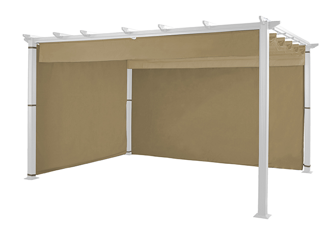 Hartmans 3 mx4 m Pergola Side Curtains in Caramel