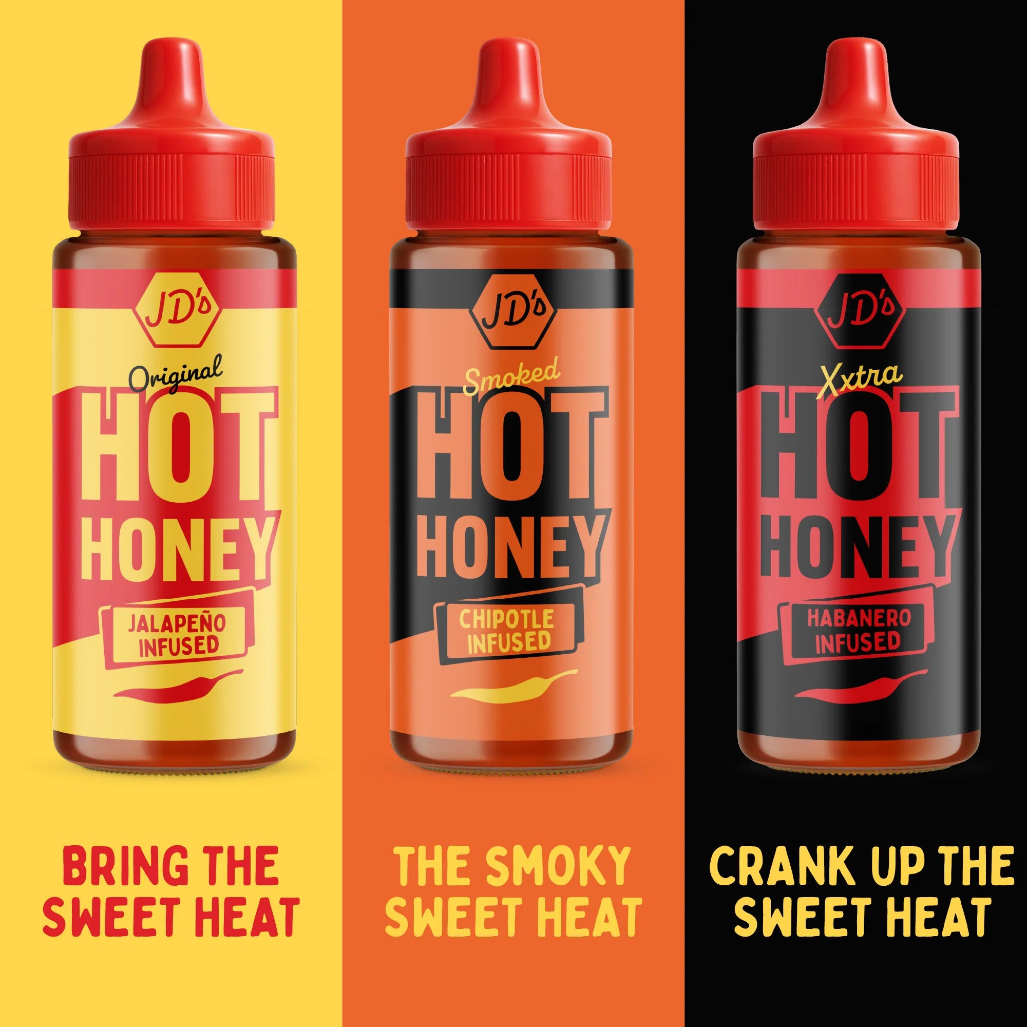 JD'S XXTRA Hot Honey - New Size 260g Bottle