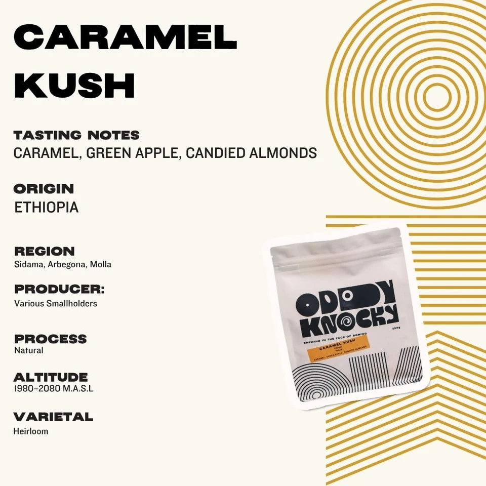ODDY KNOCKY - Caramel Kush Whole Coffee Beans 250g