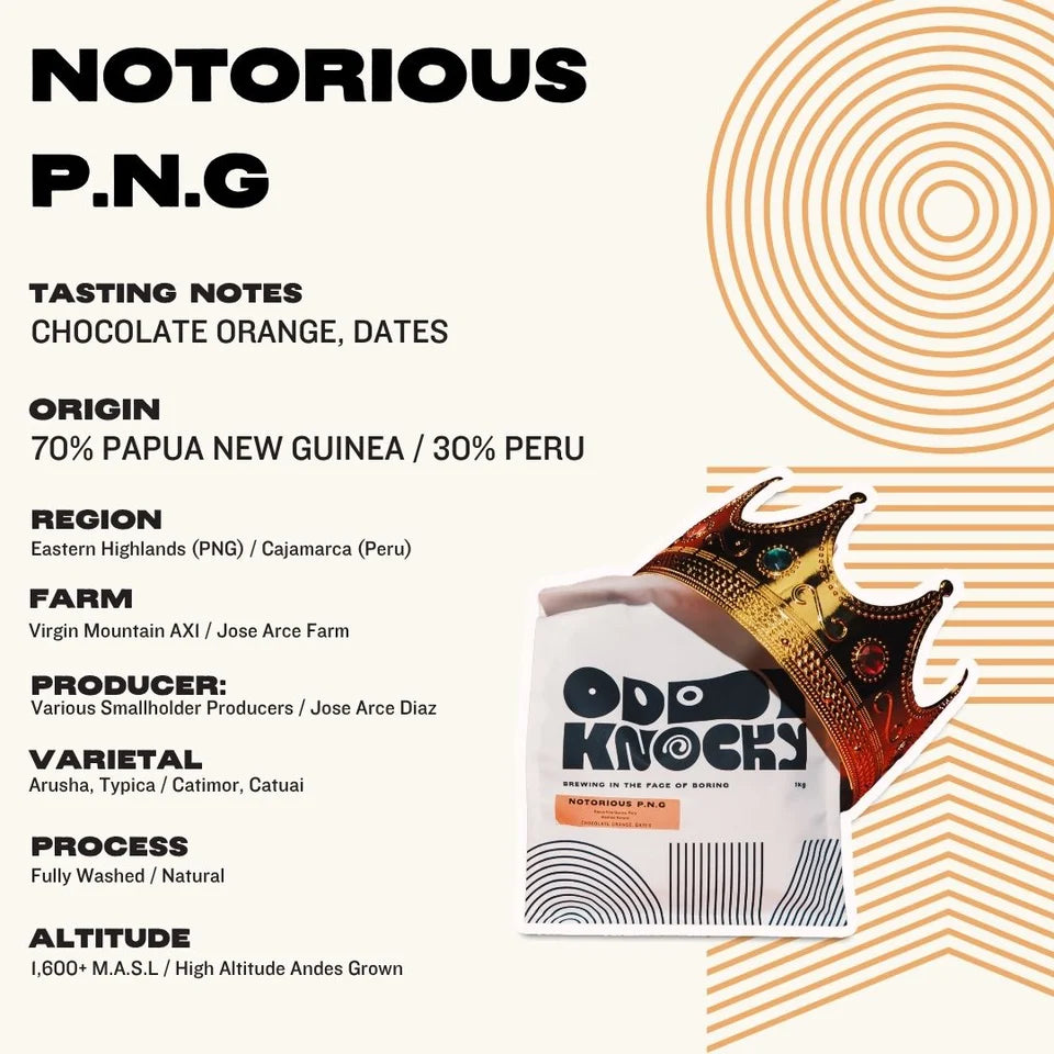 ODDY KNOCKY - Notorious P.N.G Whole Coffee Beans 250g