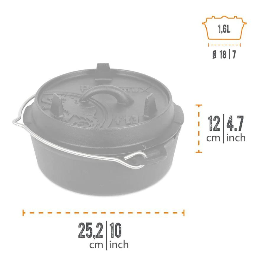 Petromax 1.6L Cast Iron Dutch Oven