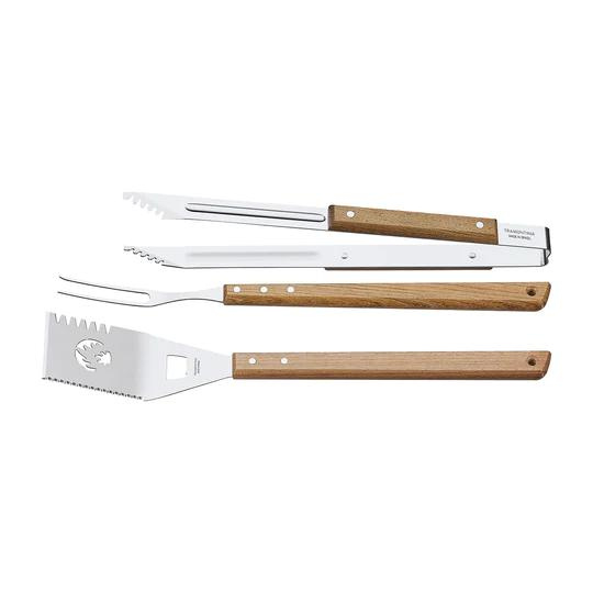 Tramontina Wooden Handle 3 Piece BBQ Tool Set