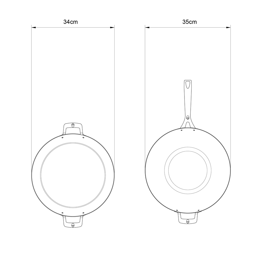 Kama Gear 34cm Carbon Steel Paella Pan : Black Edition
