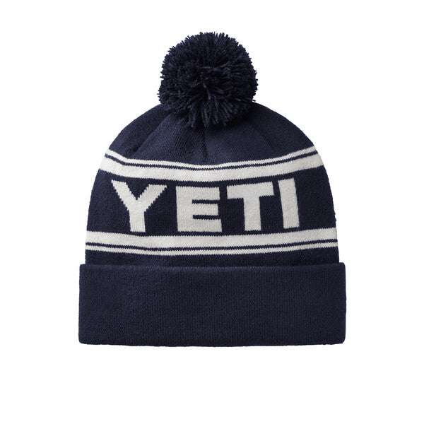 Yeti Logo Retro Knit Beanie Hat - Navy