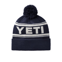 Yeti Logo Retro Knit Beanie Hat - Navy