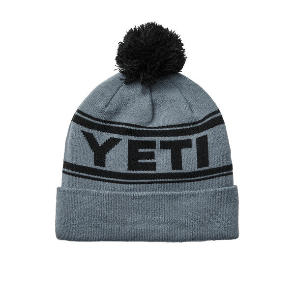 Yeti Logo Retro Knit Beanie Hat - Grey